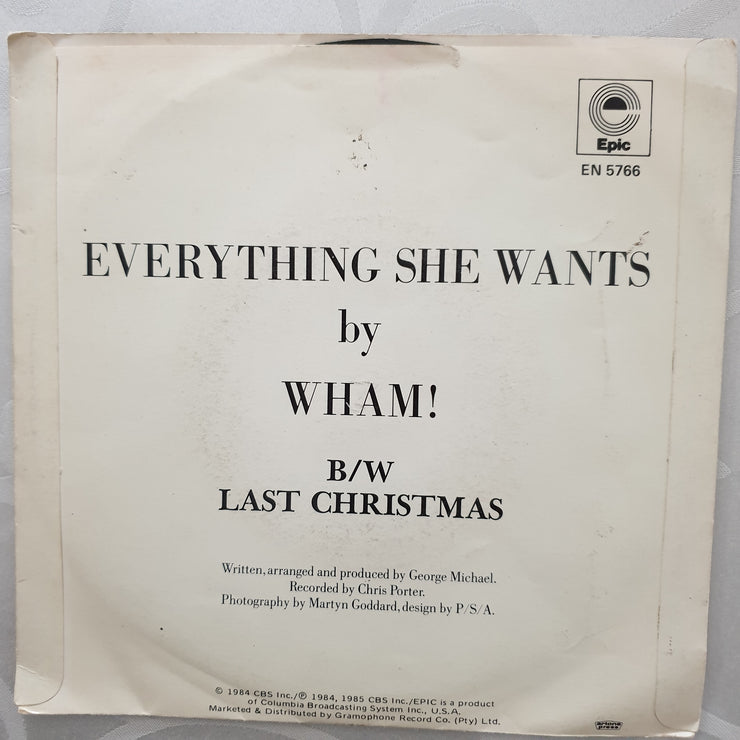 Wham! ‎– Everything She Wants - Vinyl 7" Record - Very-Good+ Quality (VG+) - C-Plan Audio