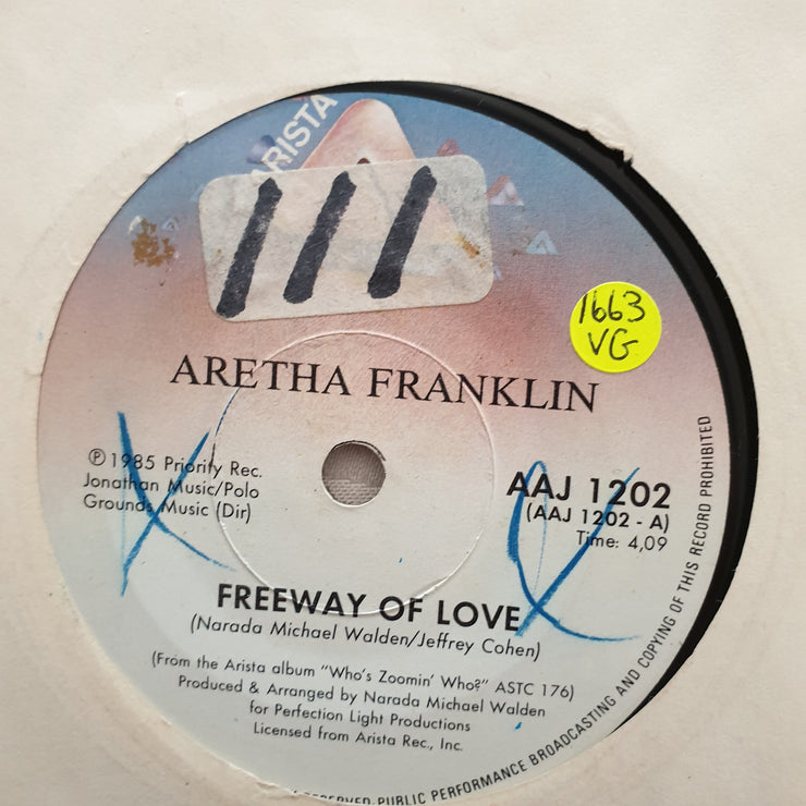 Aretha Franklin ‎– Freeway Of Love - Vinyl 7" Record - Opened  - Very-Good Quality (VG) - C-Plan Audio