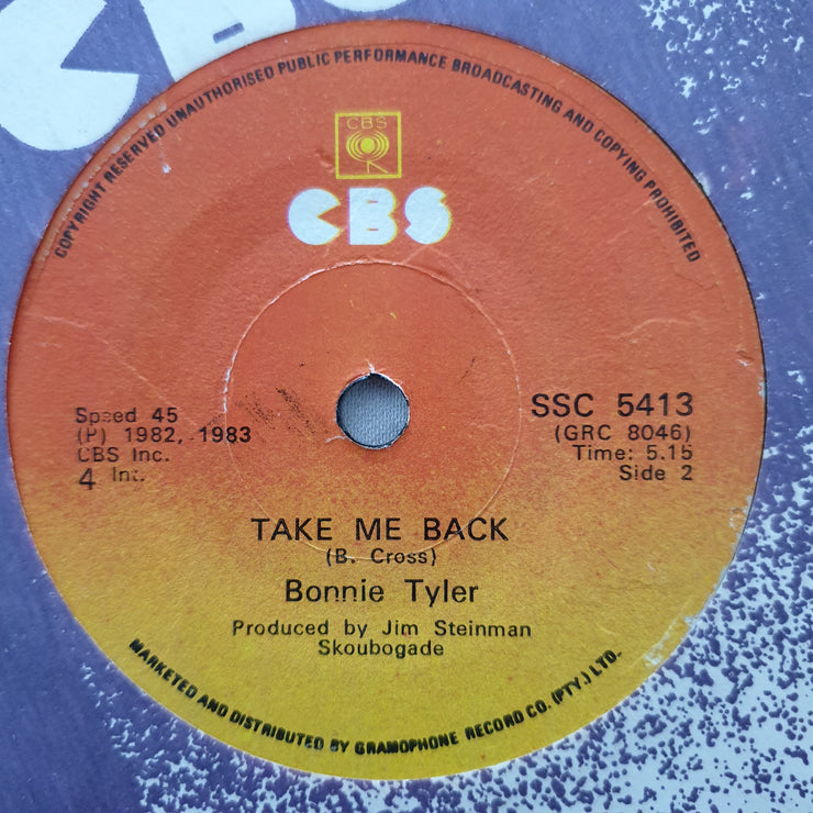 Bonnie Tyler ‎– Total Eclipse Of The Heart - Vinyl 7" Record - Opened  - Very-Good Quality (VG) - C-Plan Audio