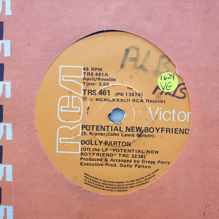 Dolly Parton ‎– Potential New Boyfriend - Vinyl 7" Record - Opened  - Very-Good Quality (VG) - C-Plan Audio