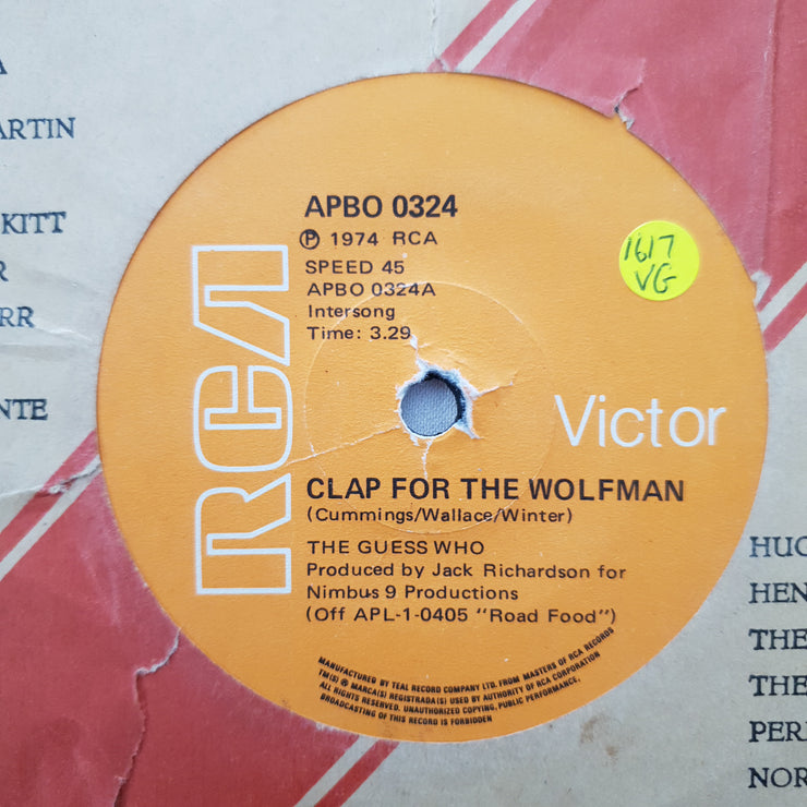 The Guess Who ‎– Clap For The Wolfman - Vinyl 7" Record - Opened  - Very-Good Quality (VG) - C-Plan Audio