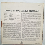 Enrico Caruso ‎– Caruso Sings Five Famous Selections - Red Vinyl 7" Record - Opened  - Very-Good Quality (VG) - C-Plan Audio