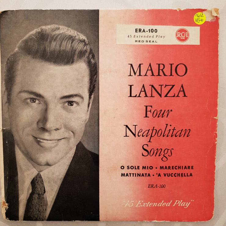 Mario Lanza ‎– Four Neapolitan Songs - Vinyl 7" Record - Very-Good+ Quality (VG+) - C-Plan Audio