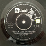 John Rowles ‎– The Pain Goes On Forever - Vinyl 7" Record - Very-Good- Quality (VG-) - C-Plan Audio