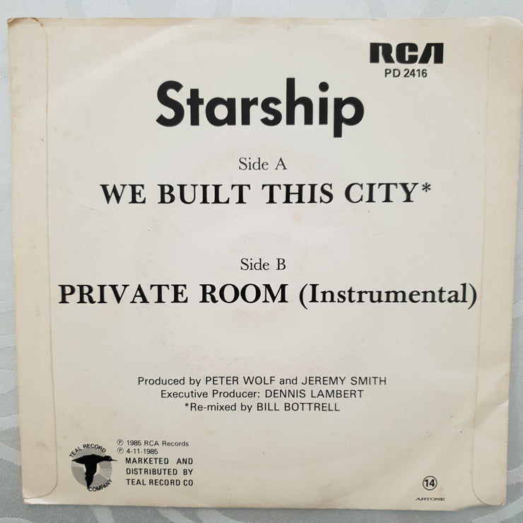 Starship ‎– We Built This City - Vinyl 7" Record - Very-Good+ Quality (VG+) - C-Plan Audio
