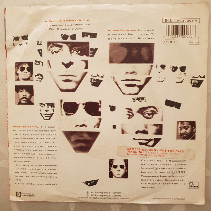 Was (Not Was) ‎– Spy In The House Of Love - Vinyl 7" Record - Very-Good+ Quality (VG+) - C-Plan Audio