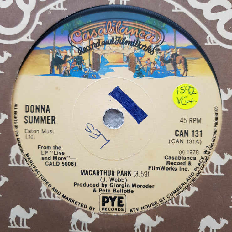 Donna Summer ‎– MacArthur Park - Vinyl 7" Record - Opened  - Very-Good Quality (VG) - C-Plan Audio