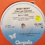 Billy Idol ‎– Mony Mony (Live) - Vinyl 7" Record - Opened  - Very-Good Quality (VG) - C-Plan Audio
