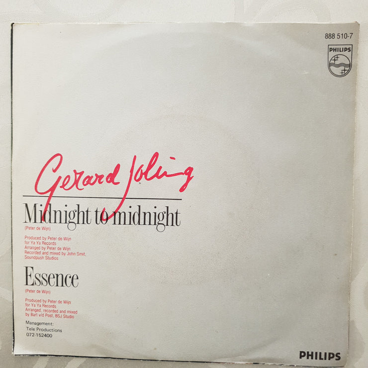 Gerard Joling ‎– Midnight To Midnight - Vinyl 7" Record - Very-Good+ Quality (VG+) - C-Plan Audio
