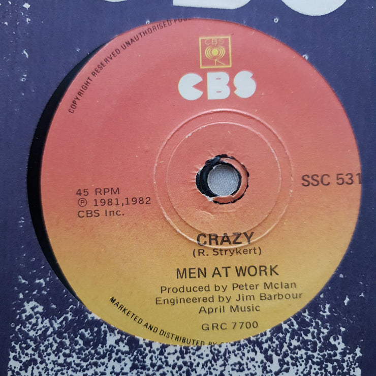 Men At Work ‎– Down Under - Vinyl 7" Record - Very-Good+ Quality (VG+) - C-Plan Audio