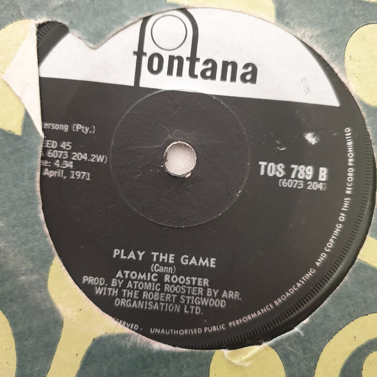 Atomic Rooster ‎– Tomorrow Night - Vinyl 7" Record - Very-Good+ Quality (VG+) - C-Plan Audio