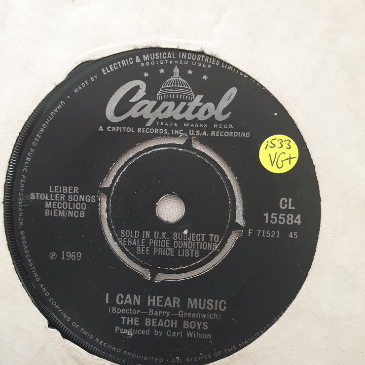 The Beach Boys ‎– I Can Hear Music - Vinyl 7" Record - Very-Good+ Quality (VG+) - C-Plan Audio
