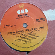 Johnny Mathis / Deniece Williams ‎– Too Much, Too Little, Too Late- Vinyl 7" Record - Opened  - Very-Good Quality (VG) - C-Plan Audio