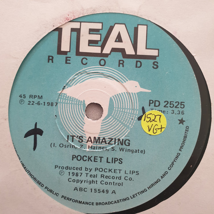 Pocket Lips ‎– It's Amazing - Vinyl 7" Record - Very-Good+ Quality (VG+) - C-Plan Audio