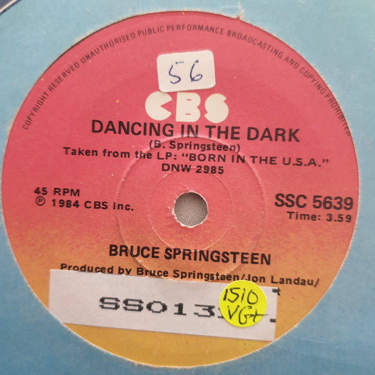 Bruce Springsteen ‎– Dancing In The Dark - Vinyl 7" Record - Very-Good+ Quality (VG+) - C-Plan Audio