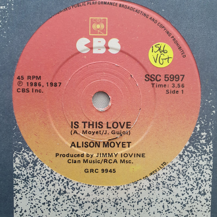 Alison Moyet ‎– Is This Love? - Vinyl 7" Record - Very-Good+ Quality (VG+) - C-Plan Audio