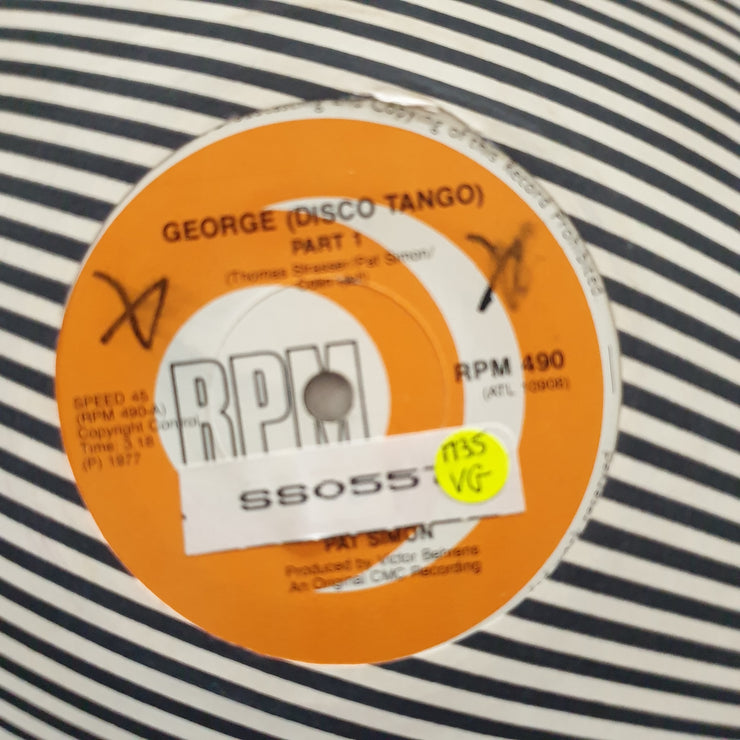 Pat Simon ‎– George (Disco Tango) Part I + II - Vinyl 7" Record - Opened  - Very-Good Quality (VG) - C-Plan Audio