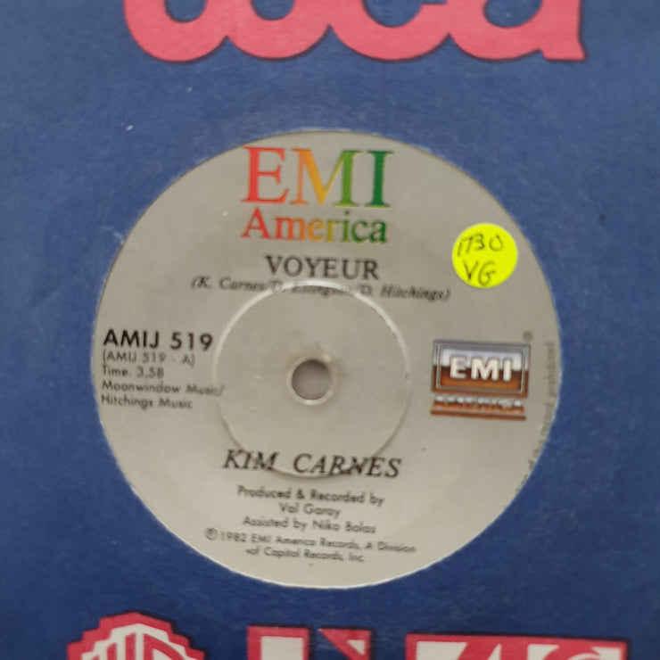 Kim Carnes ‎– Voyeur - Vinyl 7" Record - Opened  - Very-Good Quality (VG) - C-Plan Audio