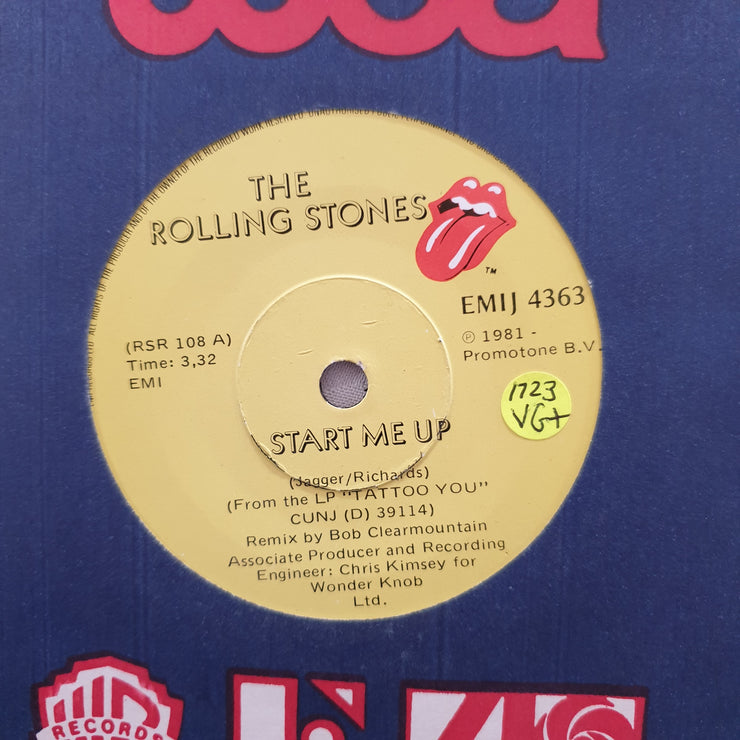 The Rolling Stones ‎– Start Me Up - Vinyl 7" Record - Very-Good+ Quality (VG+) - C-Plan Audio