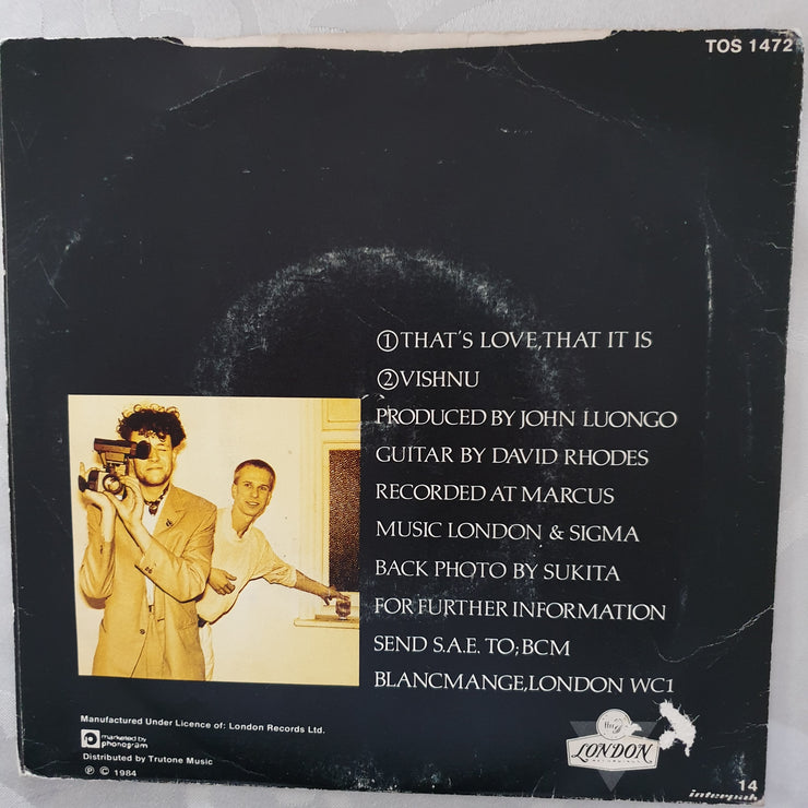 Blancmange ‎– That's Love That It Is- Vinyl 7" Record - Very-Good+ Quality (VG+) - C-Plan Audio
