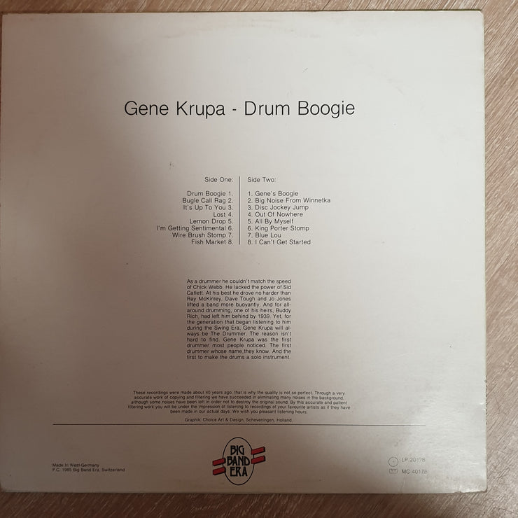 Gene Krupa ‎– Drum Boogie ‎– Vinyl LP Record - Opened  - Very-Good+ Quality (VG+) - C-Plan Audio