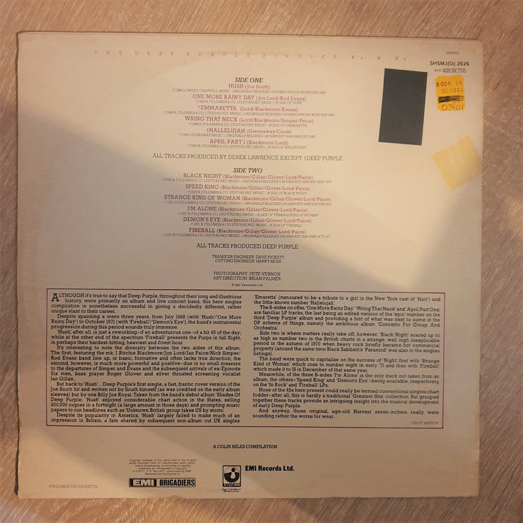 Deep Purple ‎– The Deep Purple Singles A's & B's - Vinyl LP Record - Opened  - Very-Good+ Quality (VG+) - C-Plan Audio
