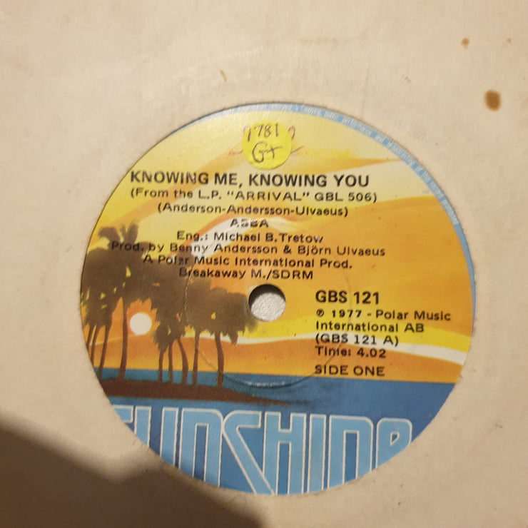 ABBA ‎– Knowing Me, Knowing You / Happy Hawaii (Early Version Of "Why Did It Have To Be Me") - Vinyl 7" Record - Good+ Quality (G+) - C-Plan Audio