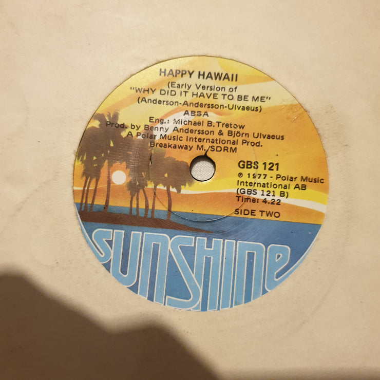 ABBA ‎– Knowing Me, Knowing You / Happy Hawaii (Early Version Of "Why Did It Have To Be Me") - Vinyl 7" Record - Good+ Quality (G+) - C-Plan Audio