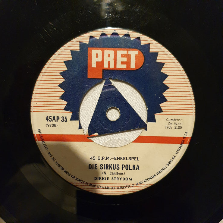 Dirkie Stydom en Sy Ghitaar - Pat Se Boogie - Vinyl 7" Record - Good Quality (G) - C-Plan Audio