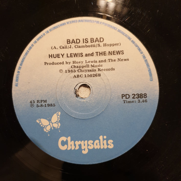 Huey Lewis And The News ‎– The Power Of Love - Vinyl 7" Record - Very-Good- Quality (VG-) - C-Plan Audio