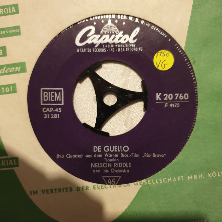 Nelson Riddle And His Orchestra ‎– De Guello (No Quarter) / Blue Safari - Vinyl 7" Record - Opened  - Very-Good Quality (VG) - C-Plan Audio