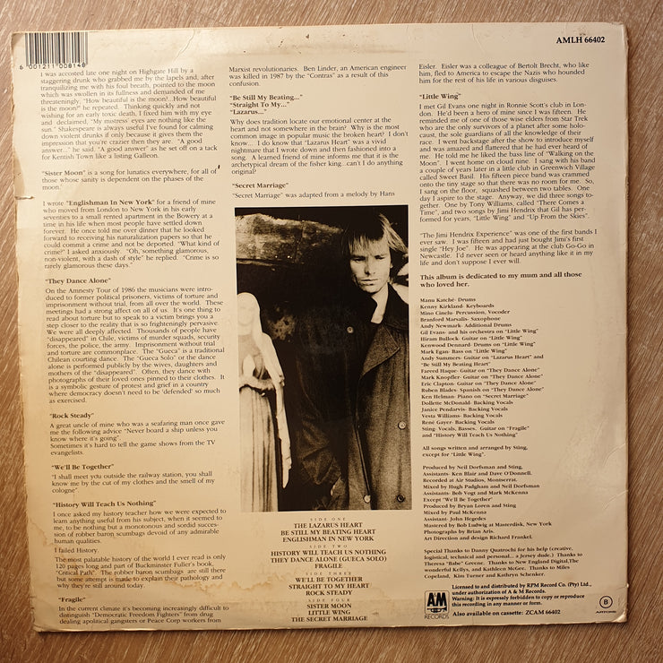 Sting ‎– Nothing Like The Sun -  Vinyl LP Record - Opened  - Very-Good Quality (VG) - C-Plan Audio