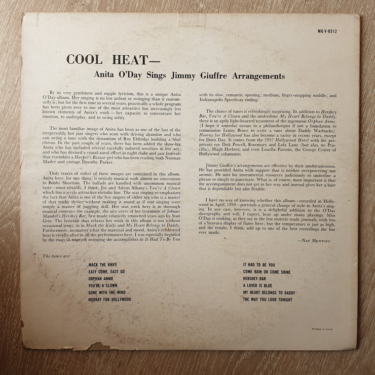 Anita O'Day, Jimmy Giuffre ‎– Cool Heat - Vinyl LP Record - Very-Good+ Quality (VG+) - C-Plan Audio