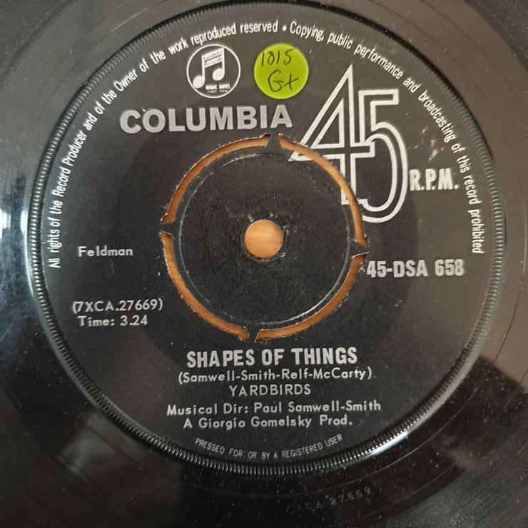 The Yardbirds ‎– Shapes Of Things - Vinyl 7" Record - Good+ Quality (G+) - C-Plan Audio