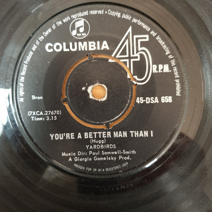 The Yardbirds ‎– Shapes Of Things - Vinyl 7" Record - Good+ Quality (G+) - C-Plan Audio