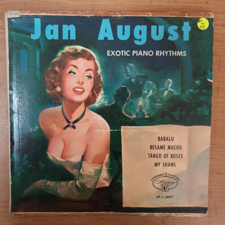 Jan August ‎– Exotic Piano Rhythms - Vinyl 7" Record - Very-Good- Quality (VG-) - C-Plan Audio
