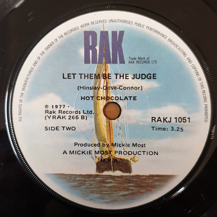 Hot Chocolate ‎– Put Your Love In Me  - Vinyl 7" Record - Very-Good- Quality (VG-) - C-Plan Audio