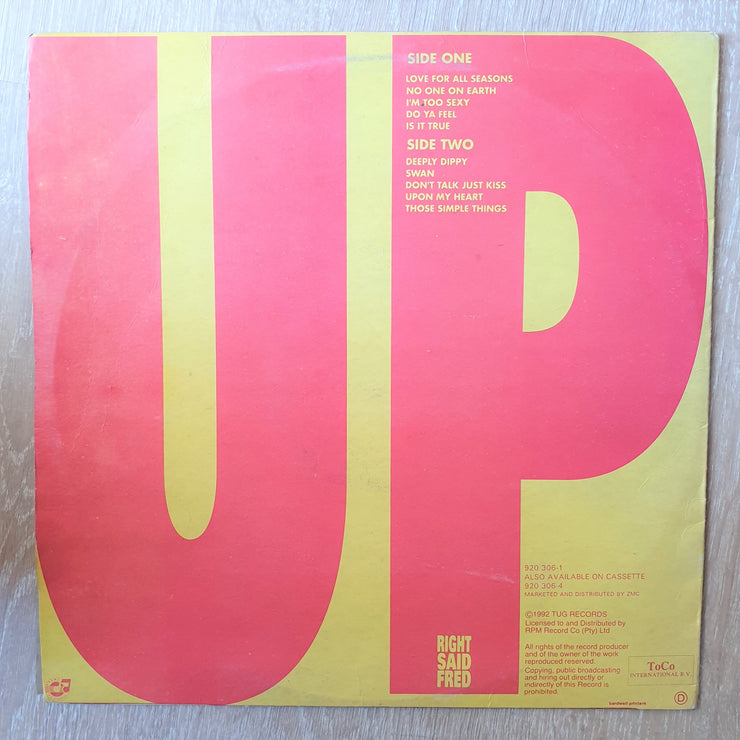 Right Said Fred ‎– Up - Vinyl LP Record - Opened  - Very-Good Quality (VG) - C-Plan Audio