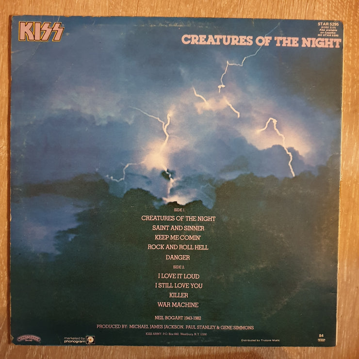 Kiss ‎– Creatures Of The Night - Vinyl LP Record - Opened  - Very-Good- Quality (VG-) - C-Plan Audio