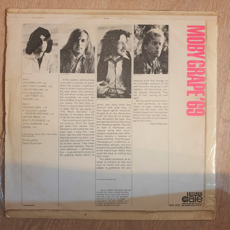 Moby Grape ‎– Moby Grape '69 - Vinyl LP Record - Opened  - Very-Good  Quality (VG) - C-Plan Audio
