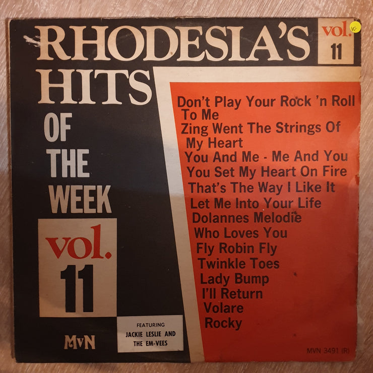 Rhodesia's Hits Of The Week Vol 11 - Feauturing Jackie Leslie and The EM Vees - Vinyl LP Record - Opened  - Very-Good  Quality (VG) - C-Plan Audio
