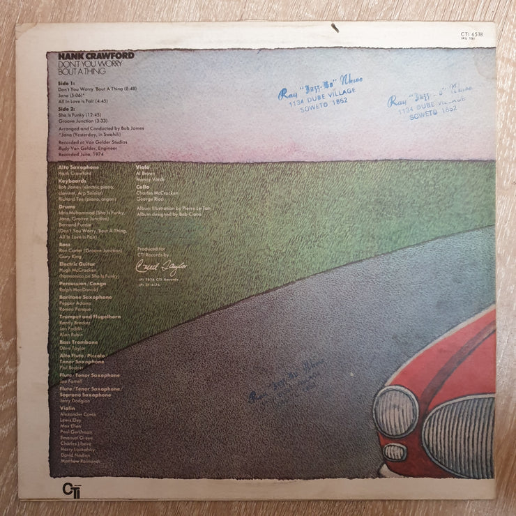 Hank Crawford ‎– Don't You Worry 'Bout A Thing – Vinyl LP Record - Very-Good+ Quality (VG+) - C-Plan Audio