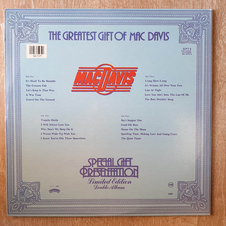 Mac Davis - Greatest Hits - Limited Edition - Special Gift Presentation - Double Vinyl LP Record - Opened  - Very-Good+ Quality (VG+) - C-Plan Audio