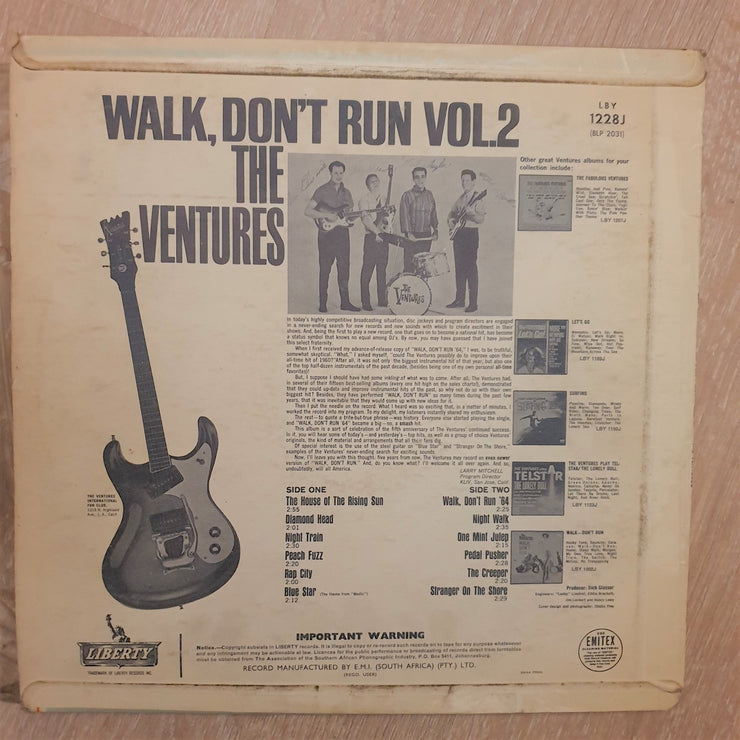 The Ventures ‎– Walk, Don't Run Vol. 2 - Vinyl LP Record - Very-Good+ Quality (VG+) - C-Plan Audio