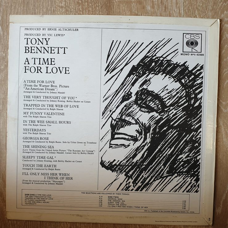 Tony Bennett ‎– A Time For Love – Vinyl LP Record - Very-Good+ Quality (VG+) - C-Plan Audio