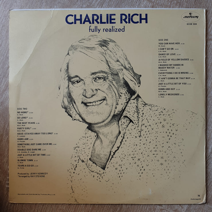 Charlie Rich ‎– Fully Realized – Vinyl LP Record - Very-Good+ Quality (VG+) - C-Plan Audio