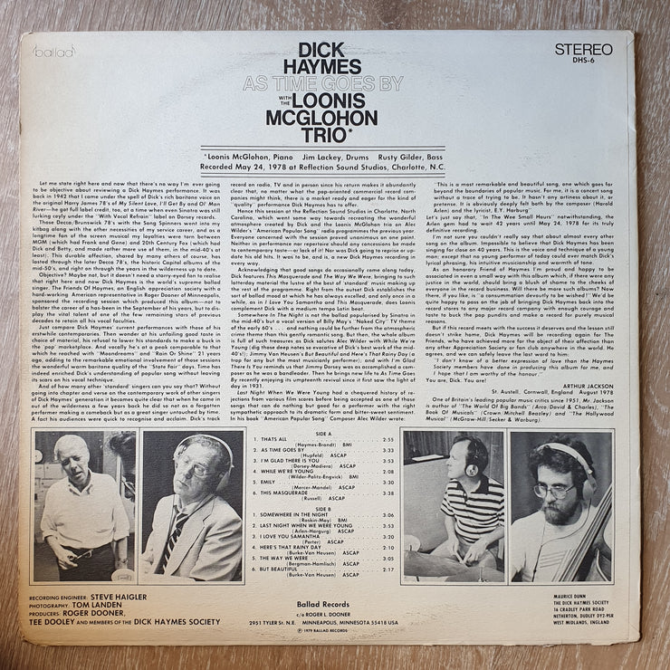 Dick Haymes ‎– As Time Goes By - Vinyl LP Record - Opened  - Very-Good Quality (VG) - C-Plan Audio