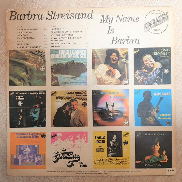 Barbra Streisand - My Name Is Barbra ‎– Vinyl LP Record - Opened  - Very-Good Quality (VG) - C-Plan Audio
