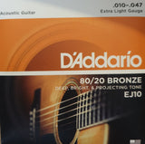 D'Addario - EJ10 - Acoustic Guitar Strings (Ships Next Day) - C-Plan Audio