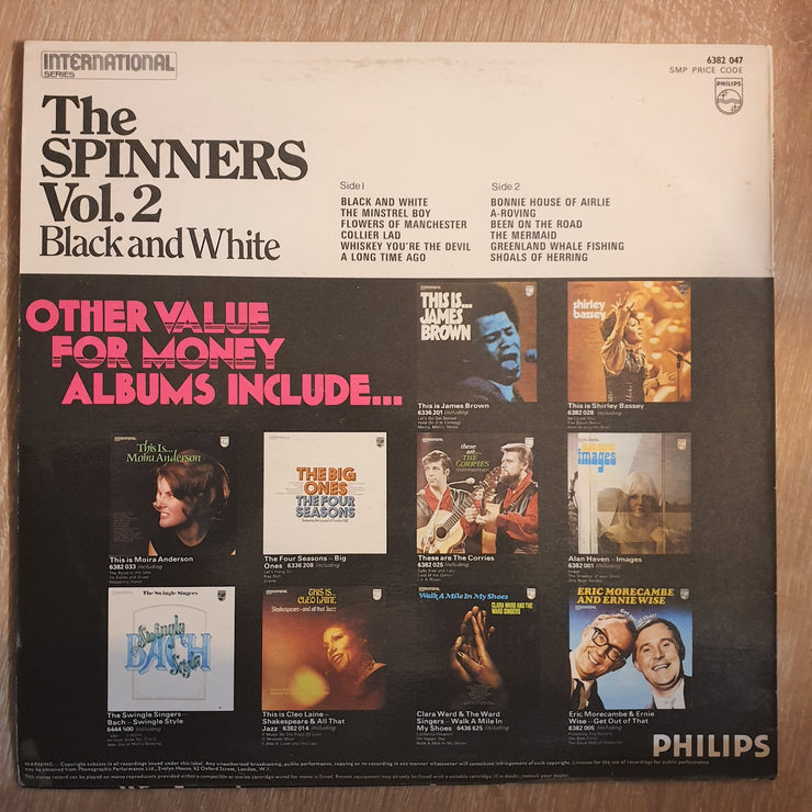 The Spinners ‎– Vol. 2 Black And White ‎– Vinyl LP Record - Opened  - Very-Good Quality (VG) - C-Plan Audio
